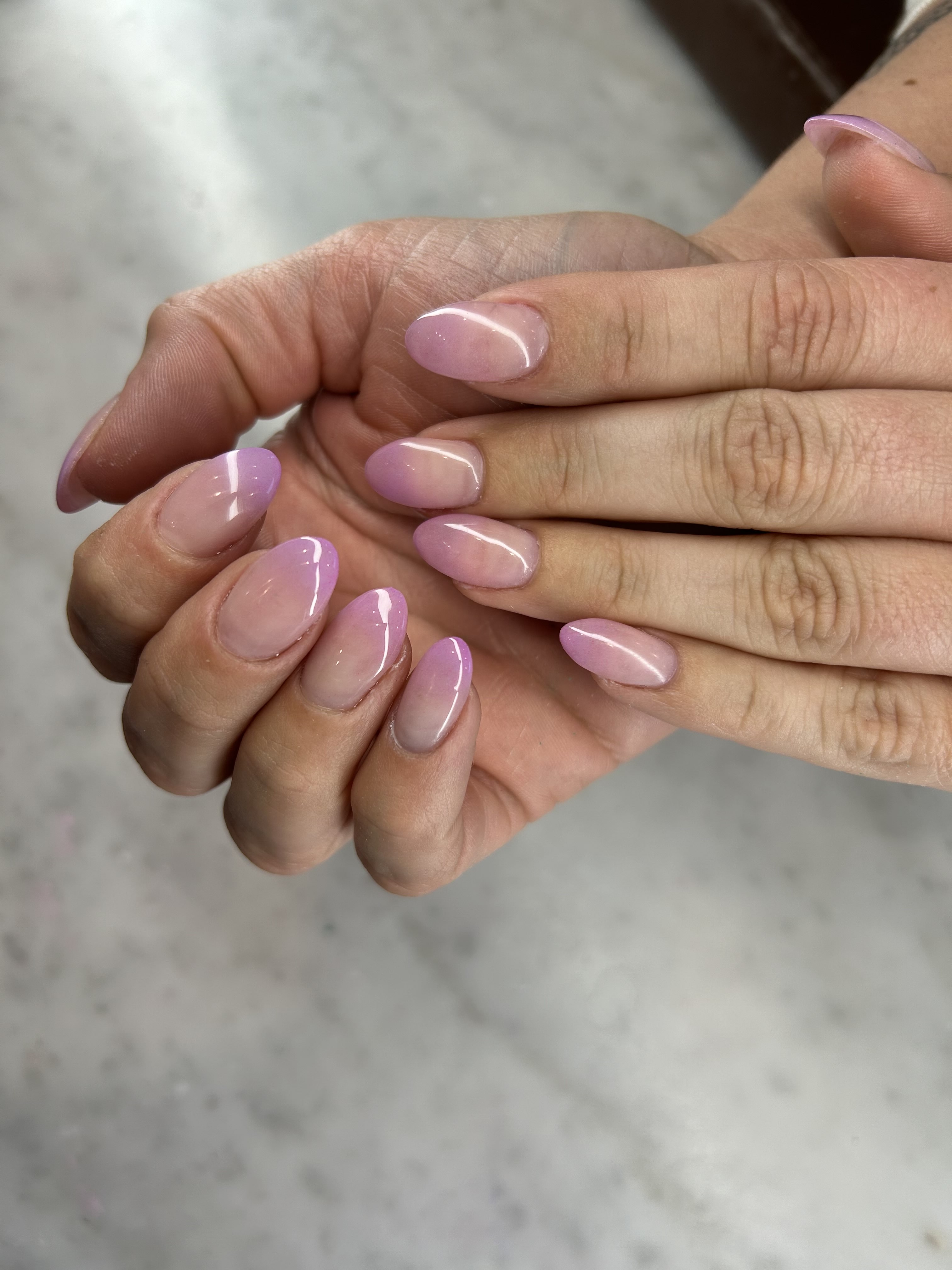 Nude to Lavendar Nails