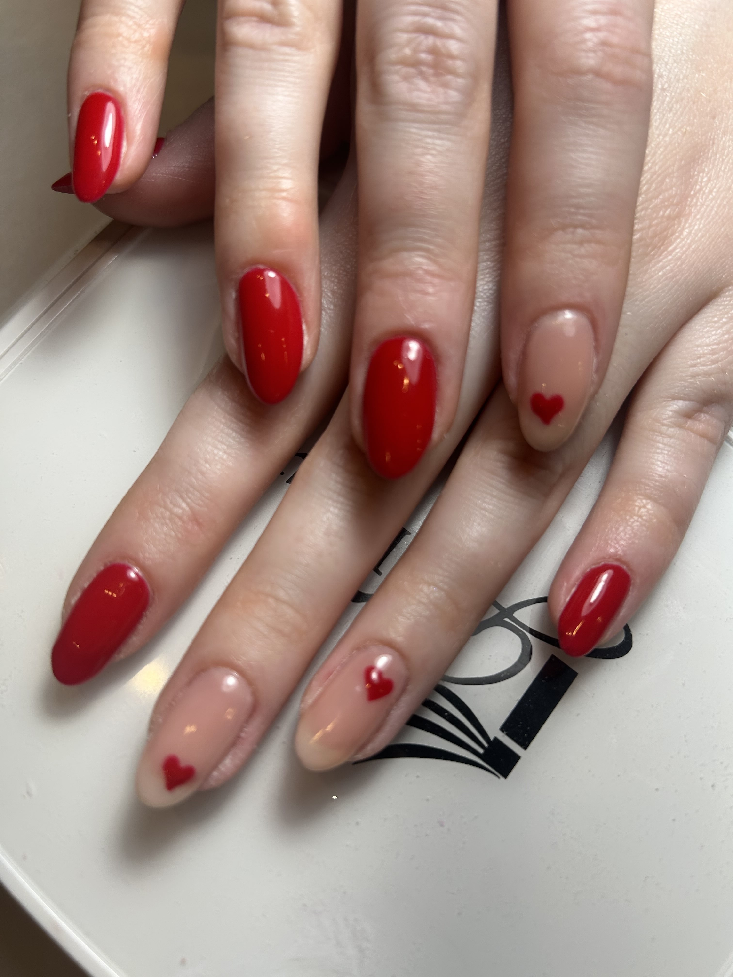 Simple Valentines day Small Heart Decal Detail Design Nails